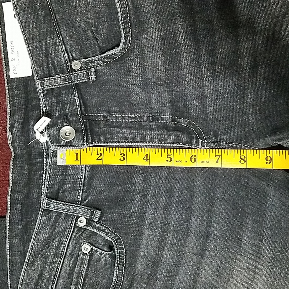 Rag & Bone Women's Black Low Rise Slim Jeans, Size:29, Inseam:30 - Picture 6 of 10